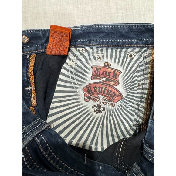 Rock Revival Amanda Easy Boot Denim Jeans Sz 28 Dark Wash ACTUAL 32 x 30 - Picture 7 of 10